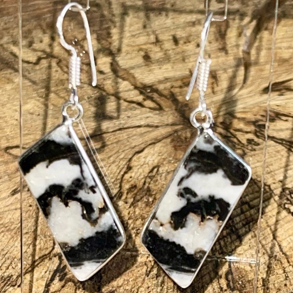 White Buffalo Turquoise Earrings 2” - Picture 10 of 13